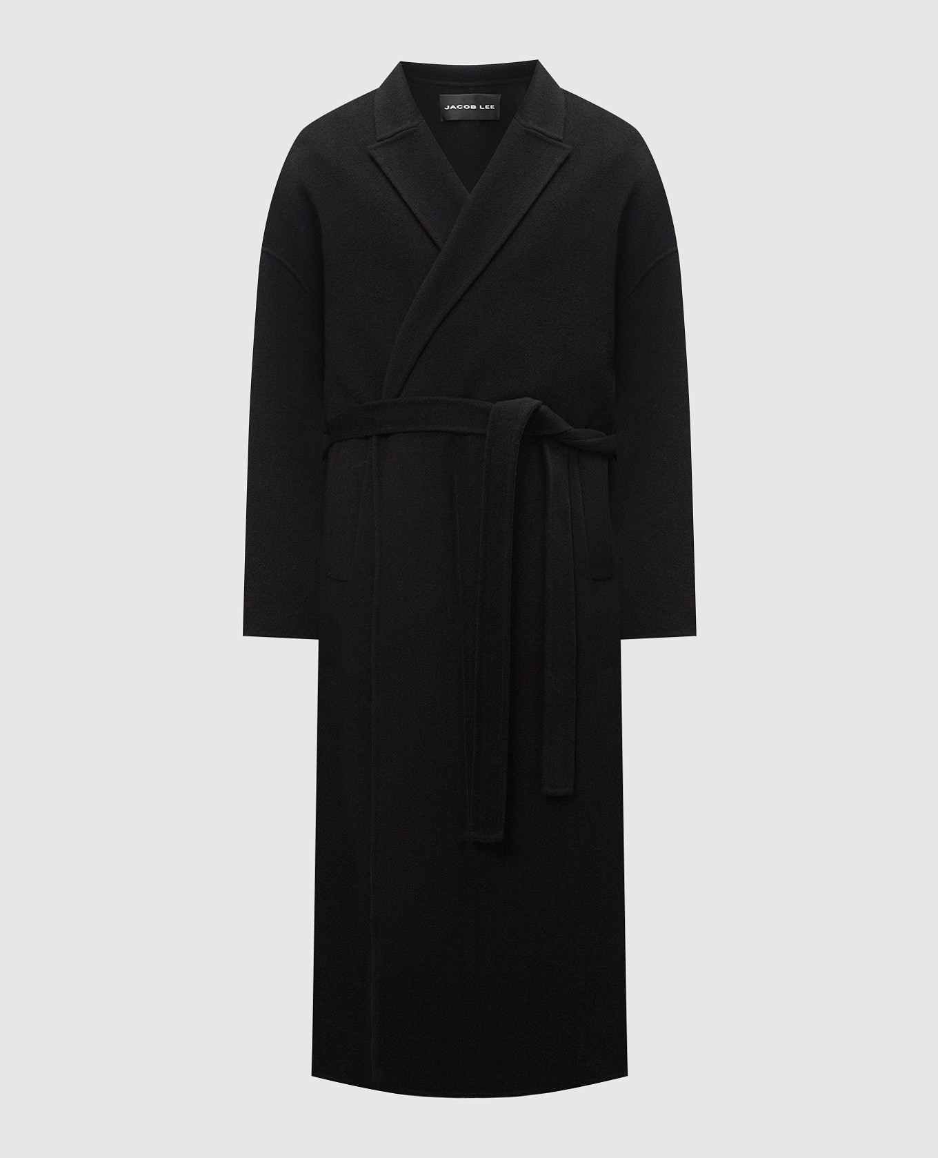 Черное пальто на запах из шерсти и кашемира, Черный, Пальто
Черное пальто на запах из шерсти и кашемира, Черный, Пальто