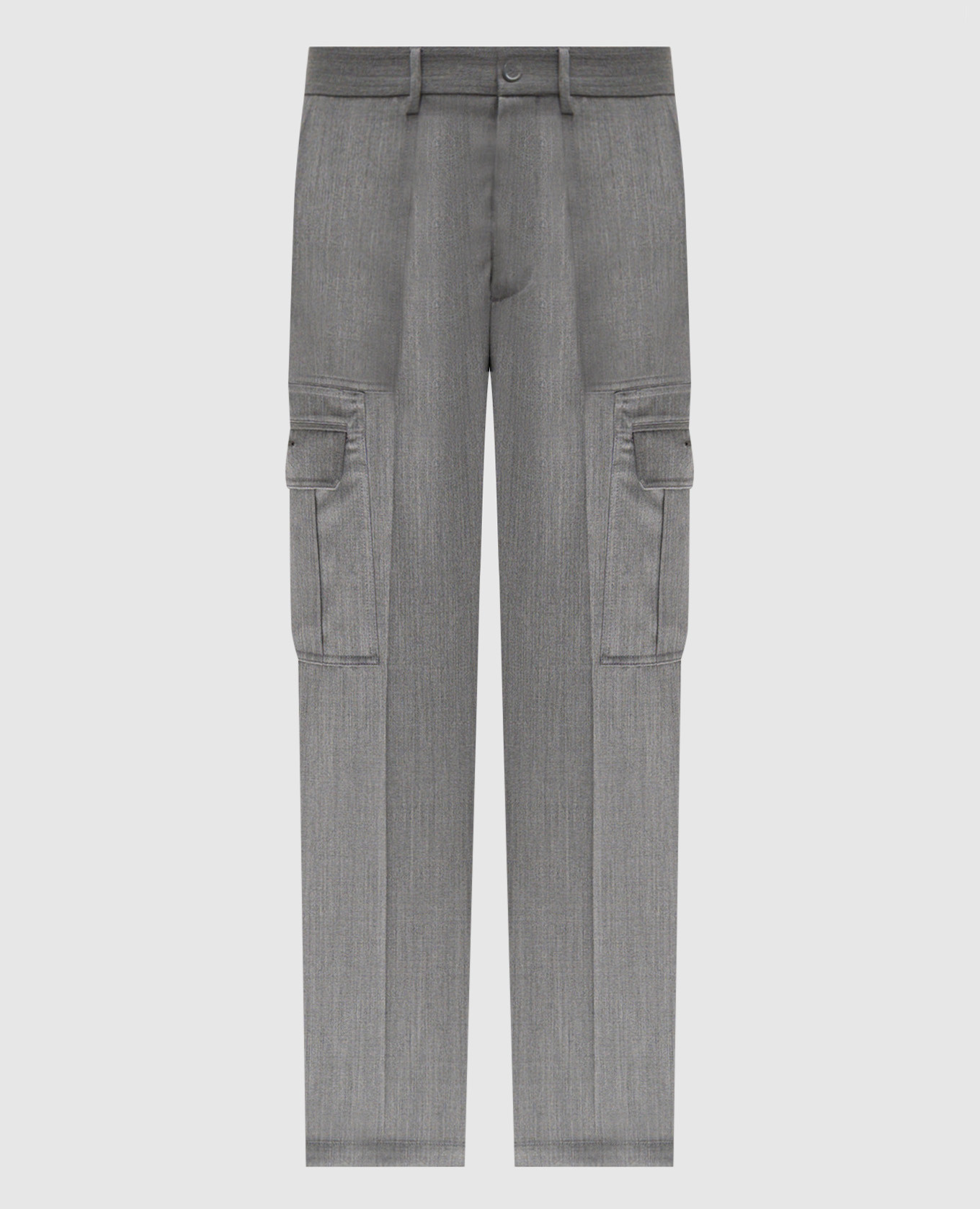 Серые брюки карго из шерсти, Серый, Зауженные брюки
Серые брюки карго из шерсти, Серый, Зауженные брюки