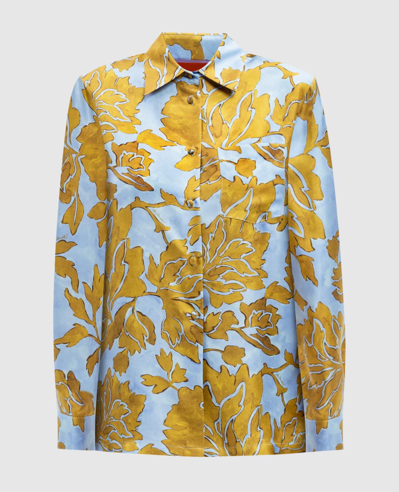 Голубая блуза Boy Shirt из шелка в цветочный принт Tangle Light Blue, Голубой, Блузы
Голубая блуза Boy Shirt из шелка в цветочный принт Tangle Light Blue, Голубой, Блузы