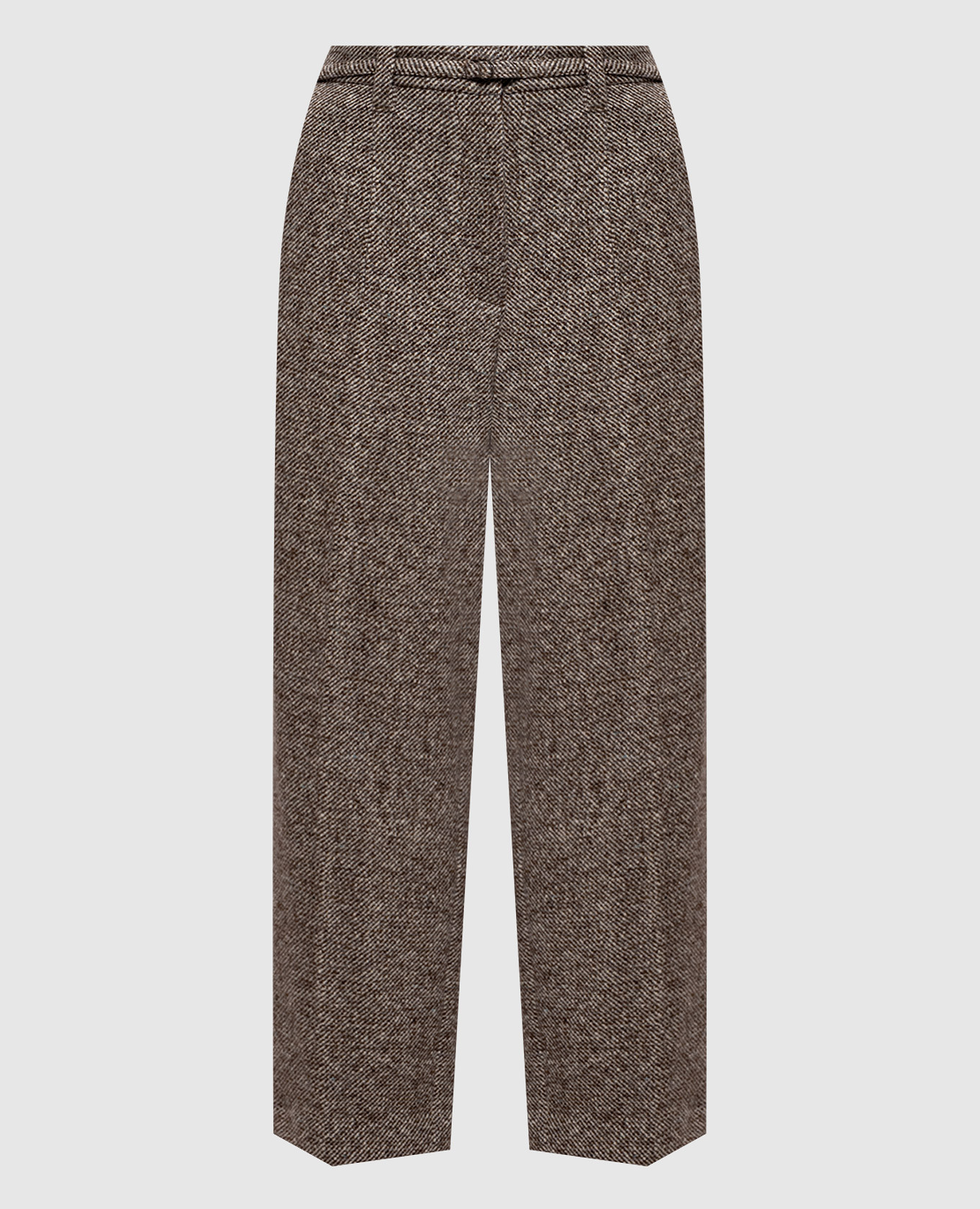 Коричневые брюки из шерсти и шелка, Коричневый, Укороченные брюки
Коричневые брюки из шерсти и шелка, Коричневый, Укороченные брюки