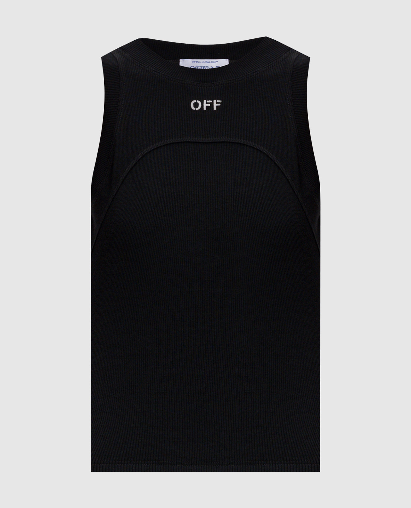 Черный топ в рубчике с вышивкой логотипа, Топы
Черный топ в рубчике с вышивкой логотипа, Топы