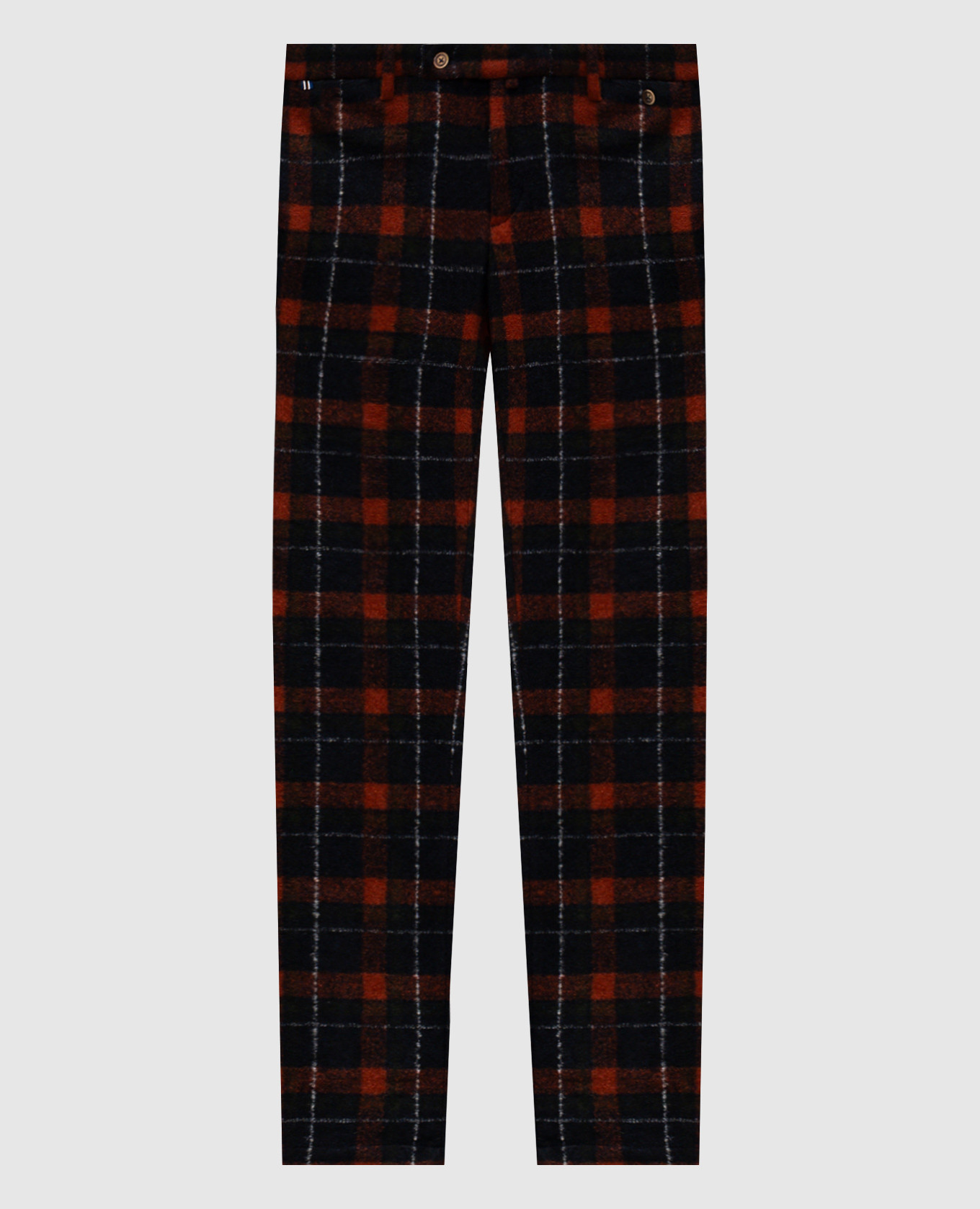 Брюки с шерстью в клеточку, Разноцветный, Зауженные брюки 
Брюки с шерстью в клеточку, Разноцветный, Зауженные брюки