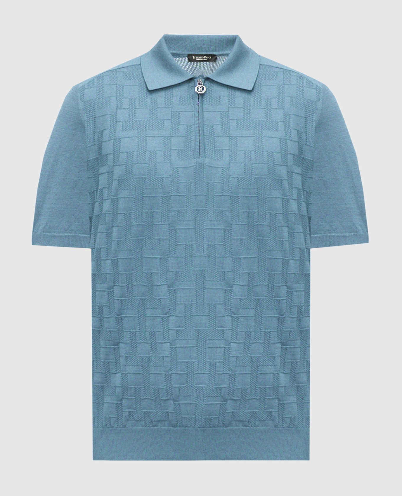 Голубое поло с шелком в узоре, Голубой, Поло
Голубое поло с шелком в узоре, Голубой, Поло