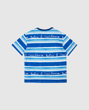 Dolce&Gabbana Дитяча синя футболка в смужку L4JTHVII7FT812+