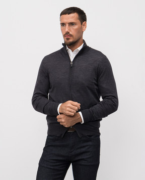 Canali Сірий кардиган з вовни MK01149C0022