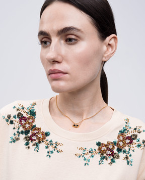 Valentino Золотистий ланцюжок з металевою підвіскою емблеми VLogo Signature 6W2J0X87VTI