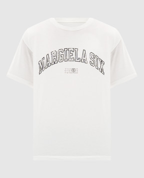 Maison Margiela MM6 Біла футболка з принтом логотипа SH0GC0046S24312