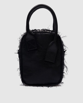 Y`S Yamamoto Черная кожаная сумка кросс-боди с бахромой YSI05713