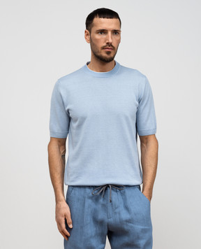 Cashmere&Whiskey Голубая футболка с льном MU9322318455R