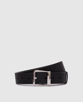 Maison Margiela MM6 Черный кожаный ремень с логотипом SA6TP0040P8326