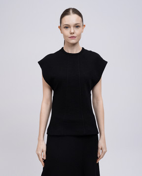 Jil Sander Черный топ с акцентными швами J02NC0264J20232