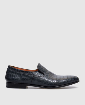 Santoni Синие туфли из кожи крокодила MCWI12146