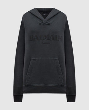 Balmain Серые худи с вышивкой логотипа DH1JT216BC72