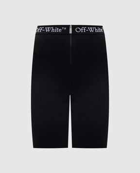 Off-White Черные шорты с узором логотипа OWVH029S25JER001