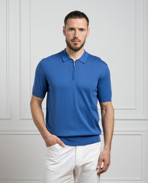 Cashmere&Whiskey Синє поло з шовком FS05