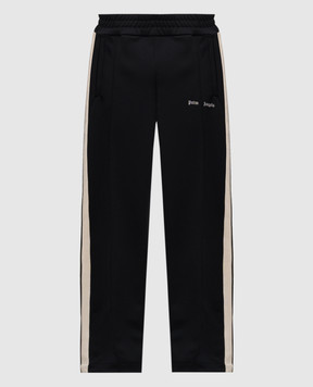 Palm Angels Черные спортивные брюки с вышивкой логотипа PMCJ020C99FAB002