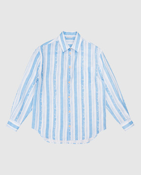 Dolce&Gabbana Детская голубая рубашка из льна в полоску L44S26FS4HU812+