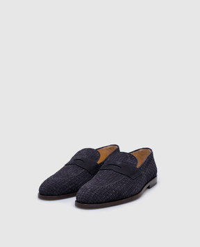 Brunello Cucinelli Синие замшевые плетеные лоферы MZUIHCB799