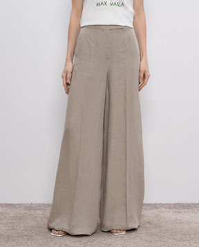 Max Mara Бежевые палаццо SEQUOIA из льна SEQUOIA