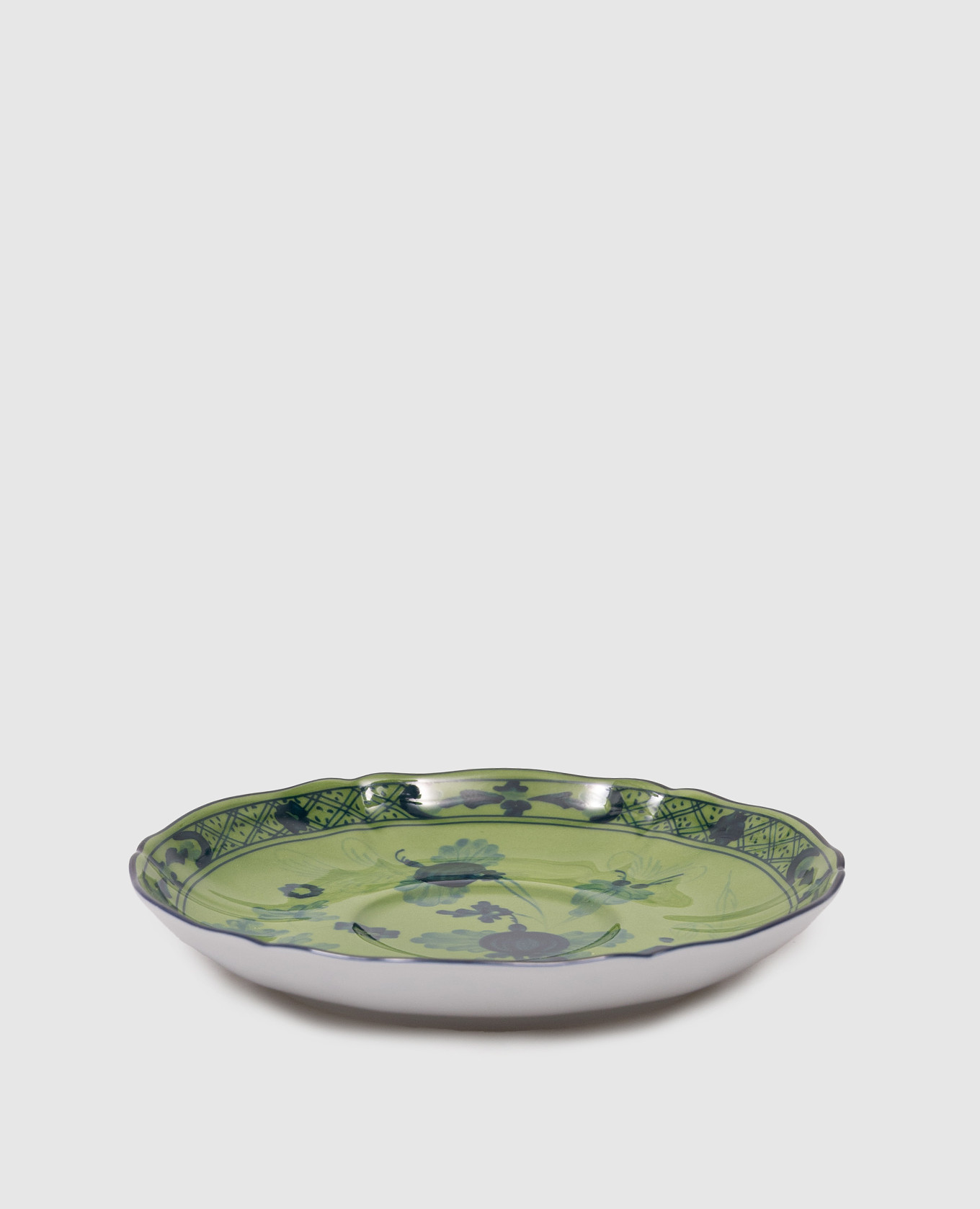 

Зеленое чайное фарфоровое блюдце Oriente Italiano, Зеленый, Посуда