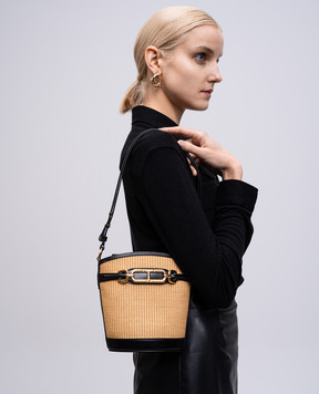 Tom Ford Бежевая комбинированная сумка с логотипом. L1817TRA004X