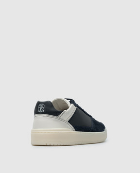 Brunello Cucinelli Синие кожаные кроссовки Basket с логотипом MZUGSGZ324