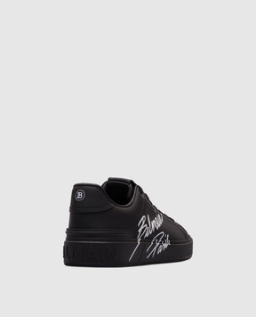 Balmain Черные кожаные кроссовки B-Court с логотипом EM0VI288LIPB
