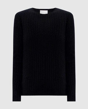 Allude Чорний джемпер в рубчик з кашеміру 25511142