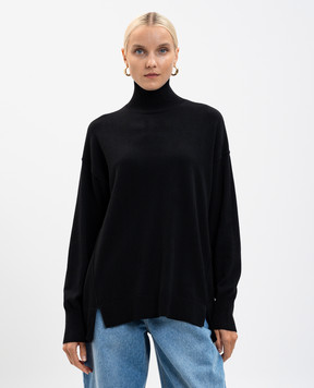 Twinset Чорний светр з розрізами 252AP3053
