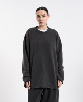 Helmut Lang Серый свитшот Upstate с патчем логотипа O10HM502