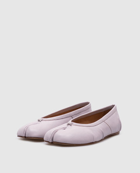 Maison Margiela Фиолетовые кожаные балетки с вырезом Таби S58WZ0127P6378