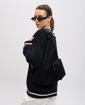 Maison Margiela MM6 Чорна сумка-слінг з логотипом SB5WG0019P6416w