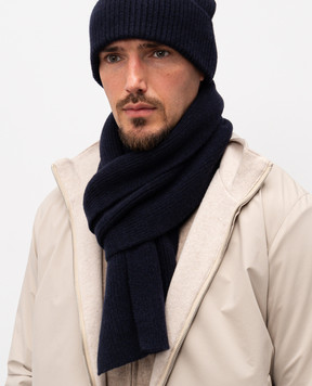 Cashmere&Whiskey Синій шарф з кашеміру AU1901305341MI