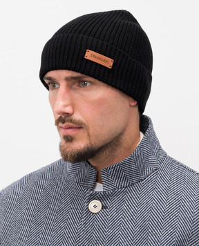Trussardi Черная шапка с шерстью с логотипом E603C000002NXHK04K98