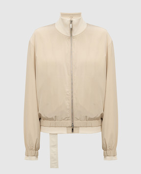 Helmut Lang Бежевая двухслойная куртка ZIP из шелка O04HW102
