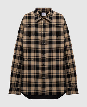 Vetements Бежева куртка в стилі сорочки в клітинку UA66SH460Sw