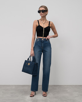 Versace Сині джинси з ефектом потертості 10115191A07079