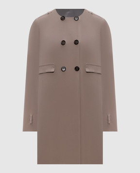 Brunello Cucinelli Двухсторонний двубортный плащ из шелка M0S284579