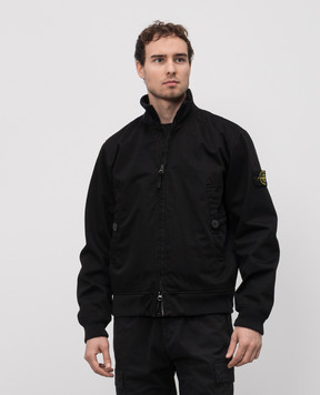 Stone Island Черная куртка Raso Gommato 3L с логотипом K1S154100012S0034