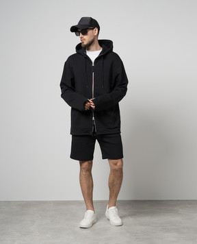 Helmut Lang Чорна спортивна куртка з вишивкою монограми логотипа O01HM505