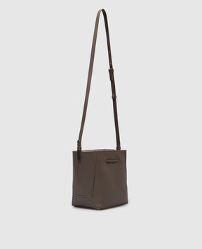 Brunello Cucinelli Коричневая кожаная сумка с логотипом MBHED2601P