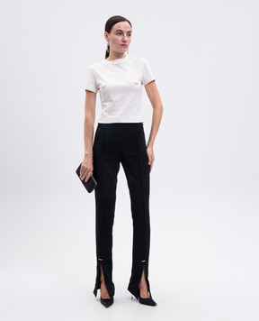 Thierry Mugler Біла укорочена футболка з пірсингом 25F3TS01086016