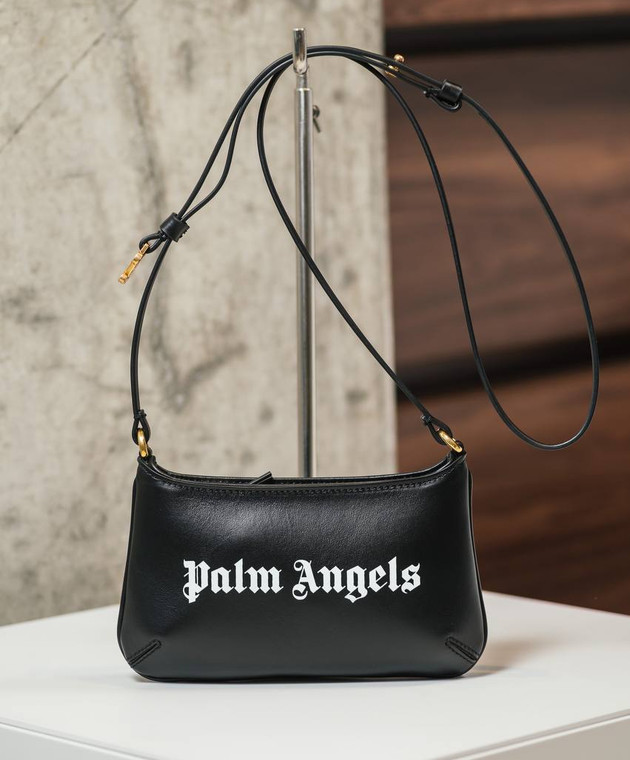Palm Angels - Черная кожаная сумка кросс-боди Gorgina с логотипом