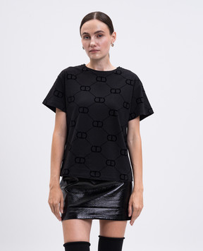 Twinset Чорна футболка з логотипом 252TP2055
