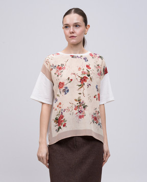Max Mara Weekend Белая футболка PAMPAS с шелком PAMPAS