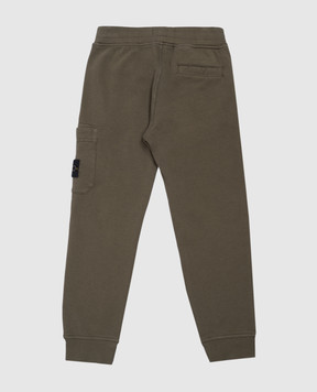 Stone Island Детские джогеры цвета хаки с патчем K1S166200005S004068