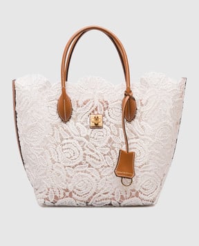 Ermanno Scervino Біла сумка-тоут Maggie з рафії D463S454PYV
