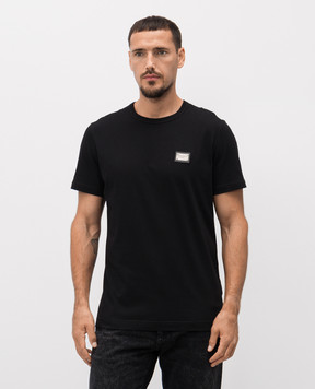 Dolce&Gabbana Чорна футболка з логотипом G8PT1TG7F2Ish