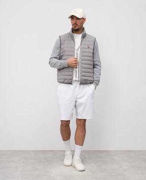 Brunello Cucinelli Серый кардиган с нашивкой логотипа логотип. M29203606F