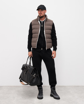 Brunello Cucinelli Черная спортивная куртка из кашемира с логотипом логотип M22704806G